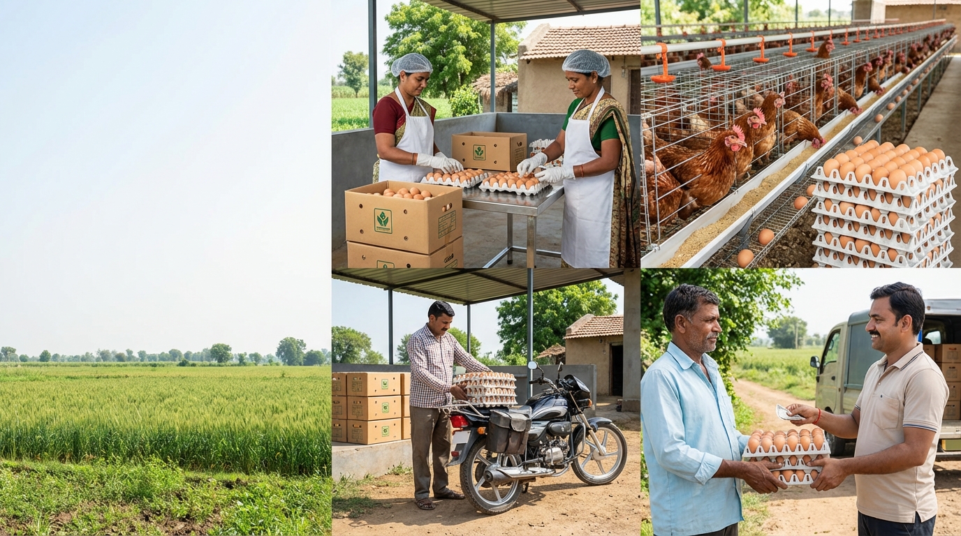 poultry farm eggs golden light India